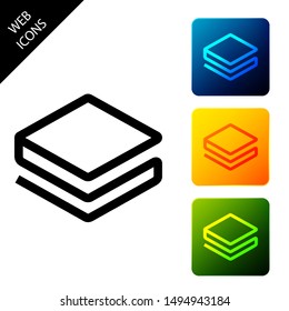 Cryptocurrency coin Stratis STRAT icon isolated. Physical bit coin. Digital currency. Altcoin symbol. Blockchain based secure crypto currency. Set icons colorful square buttons. Vector Illustration