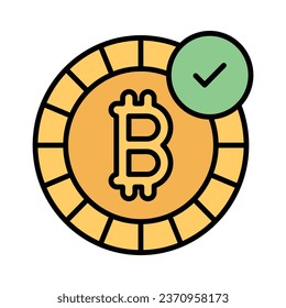 Diseño vectorial de monedas criptodivisa, icono de bitcoin en estilo moderno
