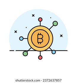 Cryptocurrency coin vector design, bitcoin icon in modern style