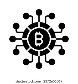 Cryptocurrency coin vector design, bitcoin icon in modern style