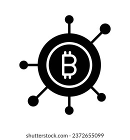 Cryptocurrency coin vector design, bitcoin icon in modern style