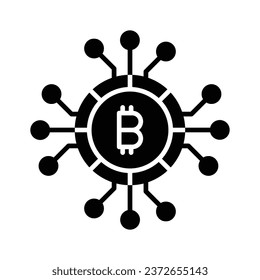 Cryptocurrency coin vector design, bitcoin icon in modern style