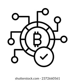 Cryptocurrency coin vector design, bitcoin icon in modern style