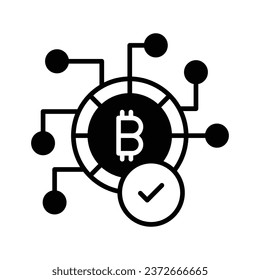Cryptocurrency coin vector design, bitcoin icon in modern style