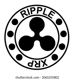 Moneda de criptodivisa XRP Ripple, ficha para la ilustración de acciones de bolsa