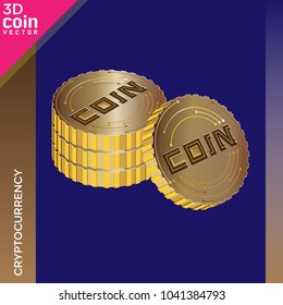 Cryptocurrency coins vector icon