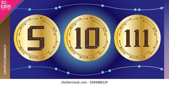 Cryptocurrency coins. Vector icon.