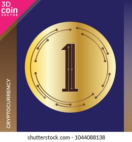 Cryptocurrency coins. Vector icon.