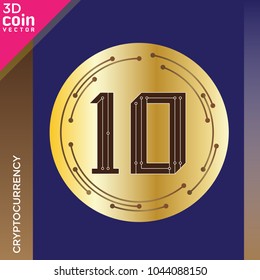 Cryptocurrency coins. Vector icon.