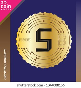Cryptocurrency coins. Vector icon.