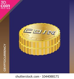 Cryptocurrency coins. Vector icon.