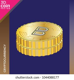 Cryptocurrency coins. Vector icon.