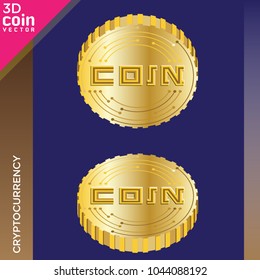Cryptocurrency coins. Vector icon.