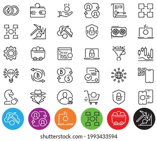 cryptocurrency Collection of  thin line icons Different Icons The icons were created the file in EPS.