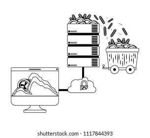 cryptocurrency commerce technology set icons