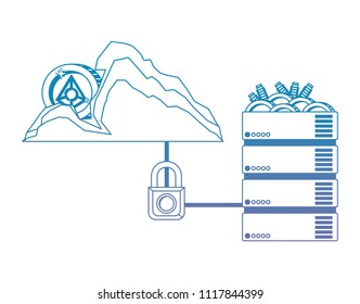 cryptocurrency commerce technology set icons