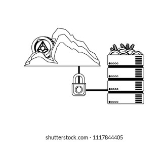 cryptocurrency commerce technology set icons