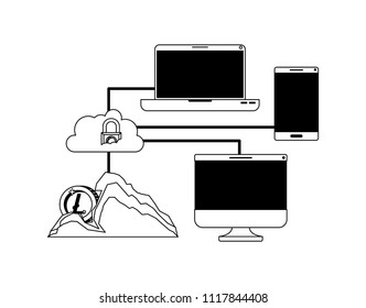 cryptocurrency commerce technology set icons