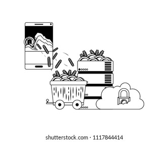 cryptocurrency commerce technology set icons