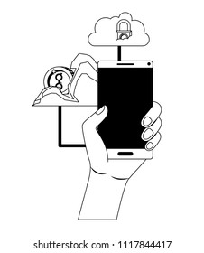 cryptocurrency commerce technology set icons