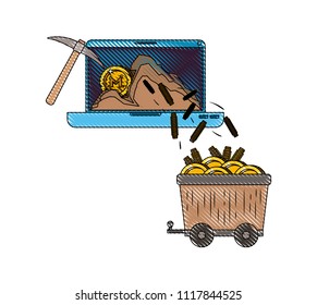cryptocurrency commerce technology set icons