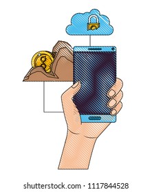 cryptocurrency commerce technology set icons