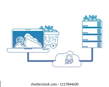 cryptocurrency commerce technology set icons