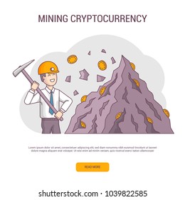 Cryptocurrency concept banner isolated.