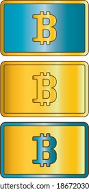 Cryptocurrency concept. Bitcoin sign textured with circuit board pattern. Vector futuristic illustration with blockchain technology based crypto currency. Financial concept. Virtual money