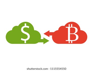 Cryptocurrency concept. Businessman mining bitcoins. Vector illustration