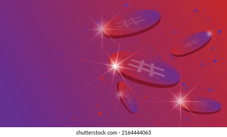 Ilustración vectorial de presentación de moneda criptodivisa y cripto con espacio en blanco para texto.