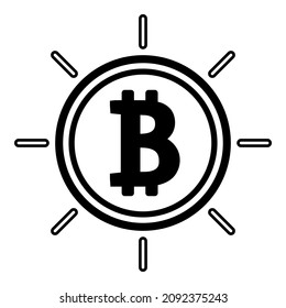 Cryptocurrency Bitcoin Money Icono plano aislado en fondo blanco