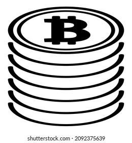 Cryptocurrency Currency Bitcoin Money Flat Icon Isolated On White Background