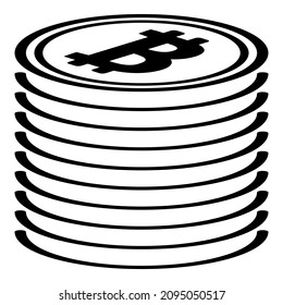 Cryptocurrency Currency Bitcoin Money Flat Icon Isolated On White Background
