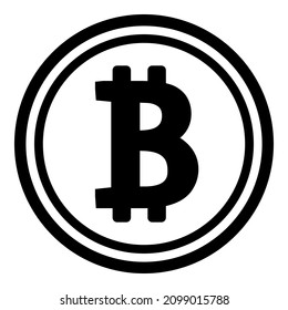 Cryptocurrency Currency Bitcoin Money Flat Icon Isolated On White Background