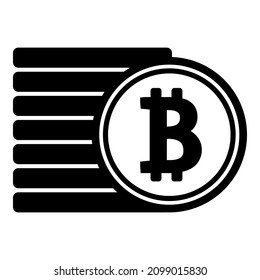 Cryptocurrency Currency Bitcoin Money Flat Icon Isolated On White Background