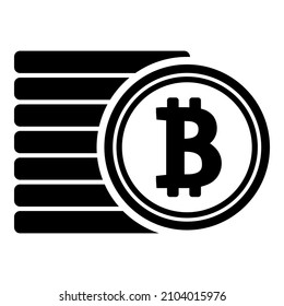 Cryptocurrency Currency Bitcoin Money Flat Icon Isolated On White Background