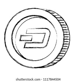 cryptocurrency dash coin isolated icon