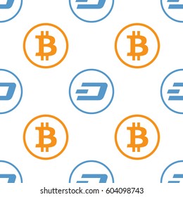 Cryptocurrency dash seamless business pattern free trade