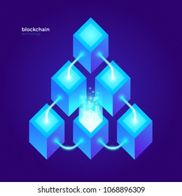 Cryptocurrency data abstract design. Blockchain illustration concept. Vector illustration.