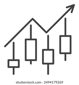 Kryptowährung Day Trading Vektorgrafik Kerzenständer Chart Patterns Concept Outline Symbol oder Zeichen