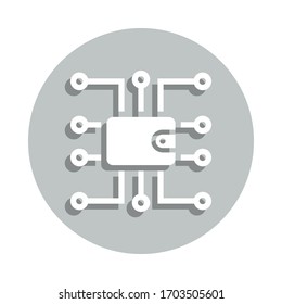 Cryptocurrency, digital wallet, e commerce, online banking concept badge icon. Simpleglyph, flat vector of Internet security icons for ui and ux, website or mobile application