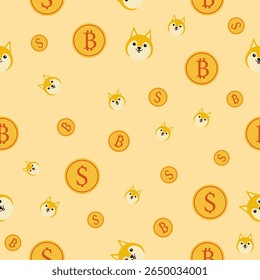 Criptomoeda Diversão do cão mundo digital gráfico arte vibrante ambiente brincalhão visão dinheiro conceito