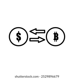 Cryptocurrency and dollar exchange, Currency Exchange linear illustration for web and app..eps