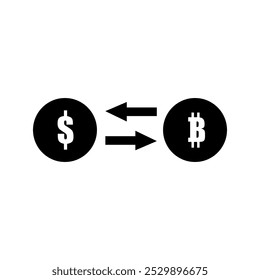 Cryptocurrency and dollar exchange icon, Currency Exchange trendy style illustration for web and app..eps