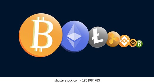 cryptocurrency electronic currency vector graphics