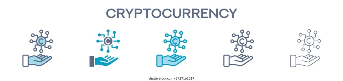Elemento De Criptomoneda Para Diseño Gráfico - Estilos Múltiples. Ilustración vectorial De Dos Colores Y Negro. Los Diseños Múltiples De Los Iconos Se Pueden Utilizar Para El Móvil, Ui, Web