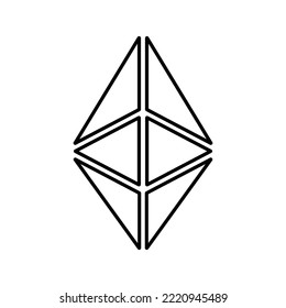 Cryptocurrency, ether, Ethereum line icon. Outline vector.