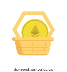 cryptocurrency Ethereum icon vector illustration