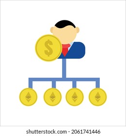 cryptocurrency Ethereum icon vector illustration